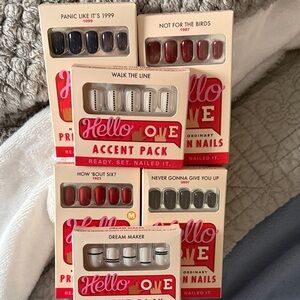 Hello Love Nail Accent Pack - Red, Blue, Gray